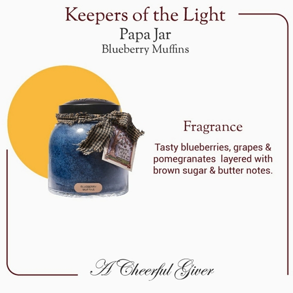 BLUEBERRY MUFFINS -A Cheerful Giver- Papa Jar Scented Candle, 34 oz - Picture 9 of 12